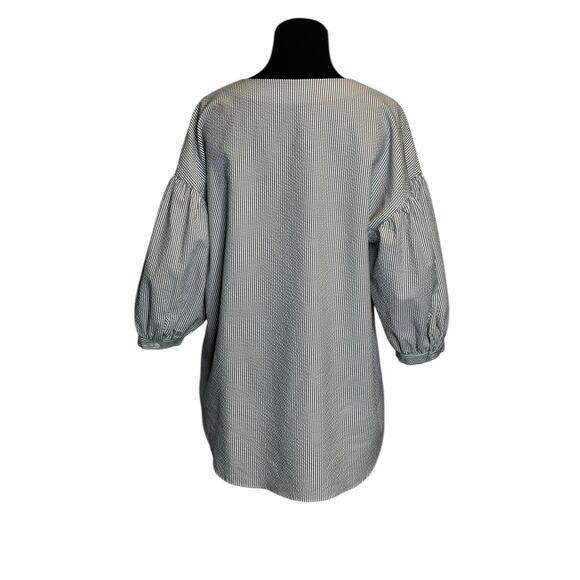 Moussy gray white striped 3/4 sleeves blouse size Free Size - Picture 2 of 16